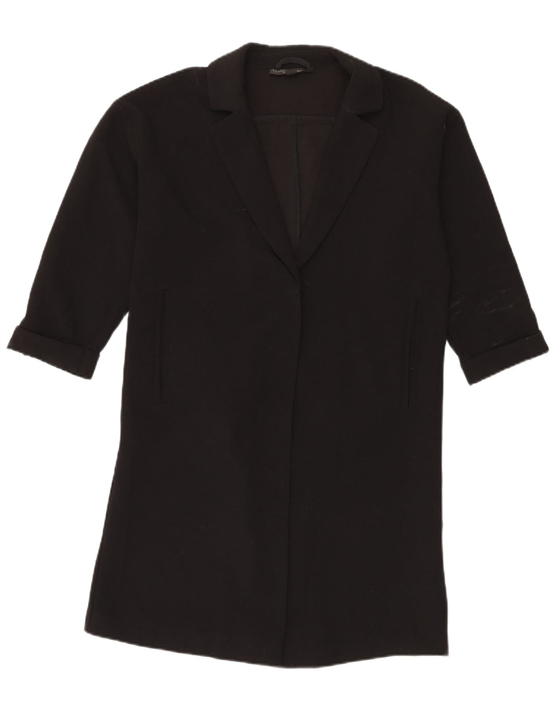 Topshop Damen-Blazer, lang geschnitten, übergroß, Gr. 10, Schwarz
