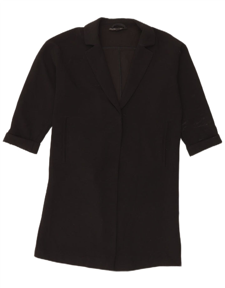 Topshop Damen-Blazer, lang geschnitten, übergroß, Gr. 10, Schwarz