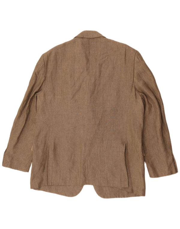 San Remo Herren 3-Knopf Slim Blazer Jacke IT 58 4XL Braune Viskose