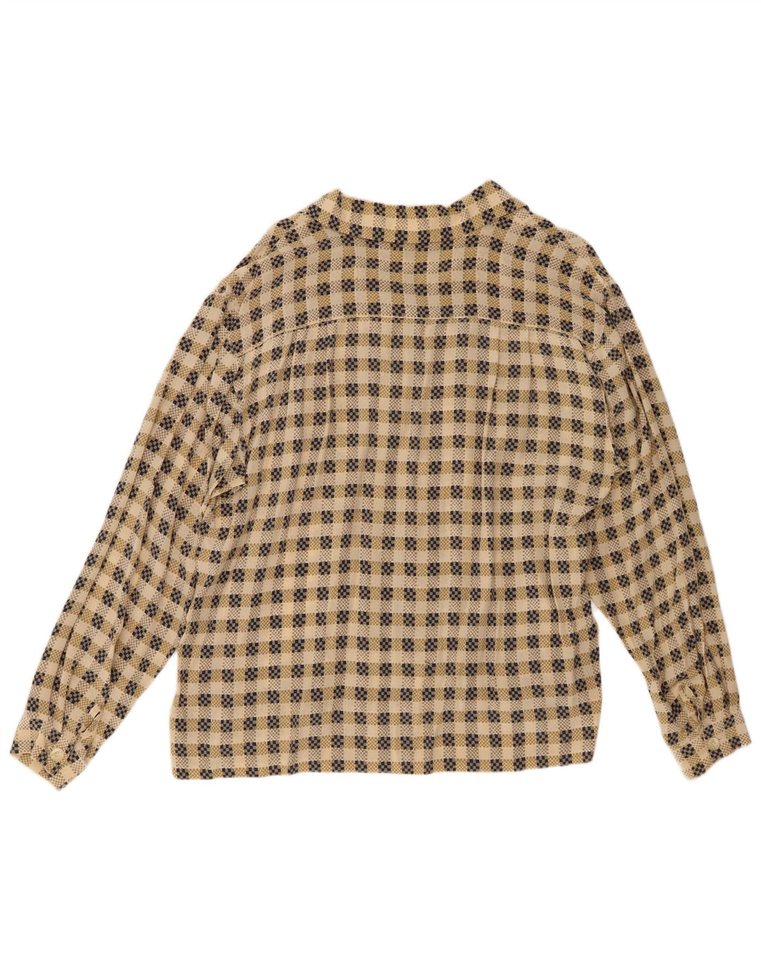 Cherie Damen-Hemd IT 52/54 2XL Beige karierte Seide