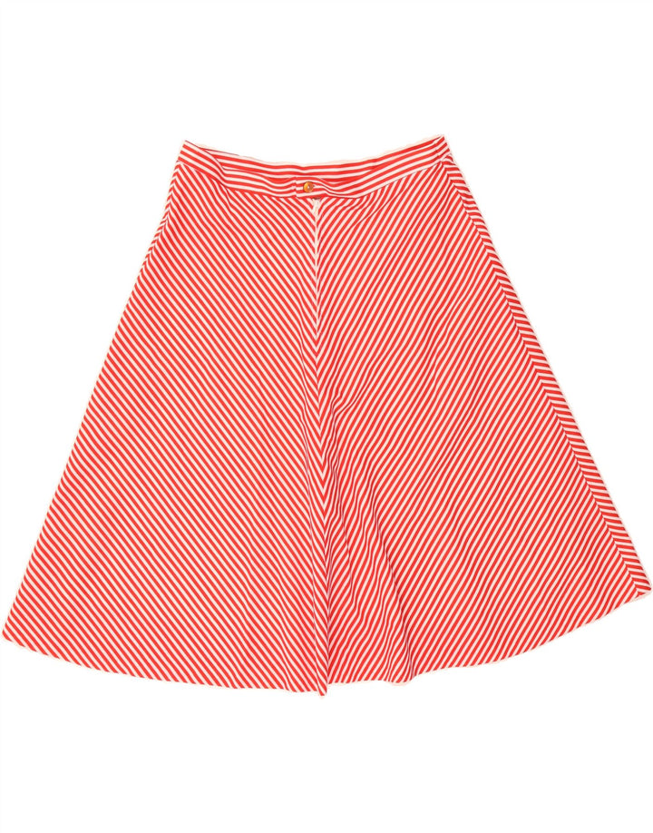 VINTAGE Womens A-Line Skirt UK 14 Medium W30  Red Chevron Polyester Vintage Vintage and Second-Hand Vintage from Messina Hembry 