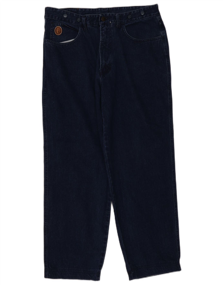 Trussardi Damen Straight Jeans W34 L30 Marineblaue Baumwolle
