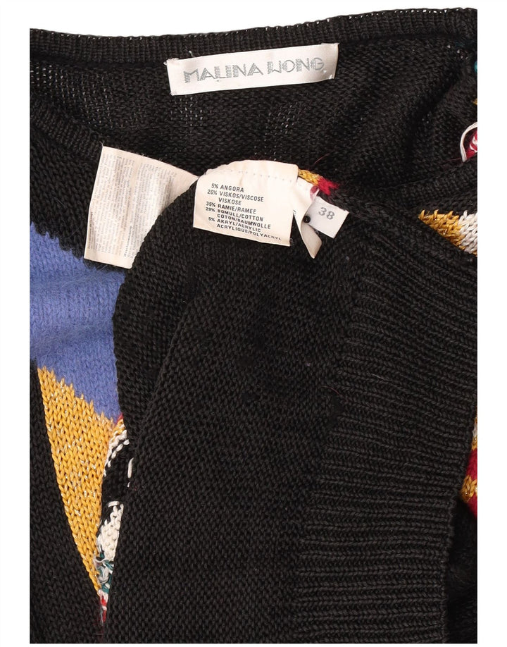 Malina Wong Damen-Pullover mit Rundhalsausschnitt, EU 38, Mittelschwarz, Retro