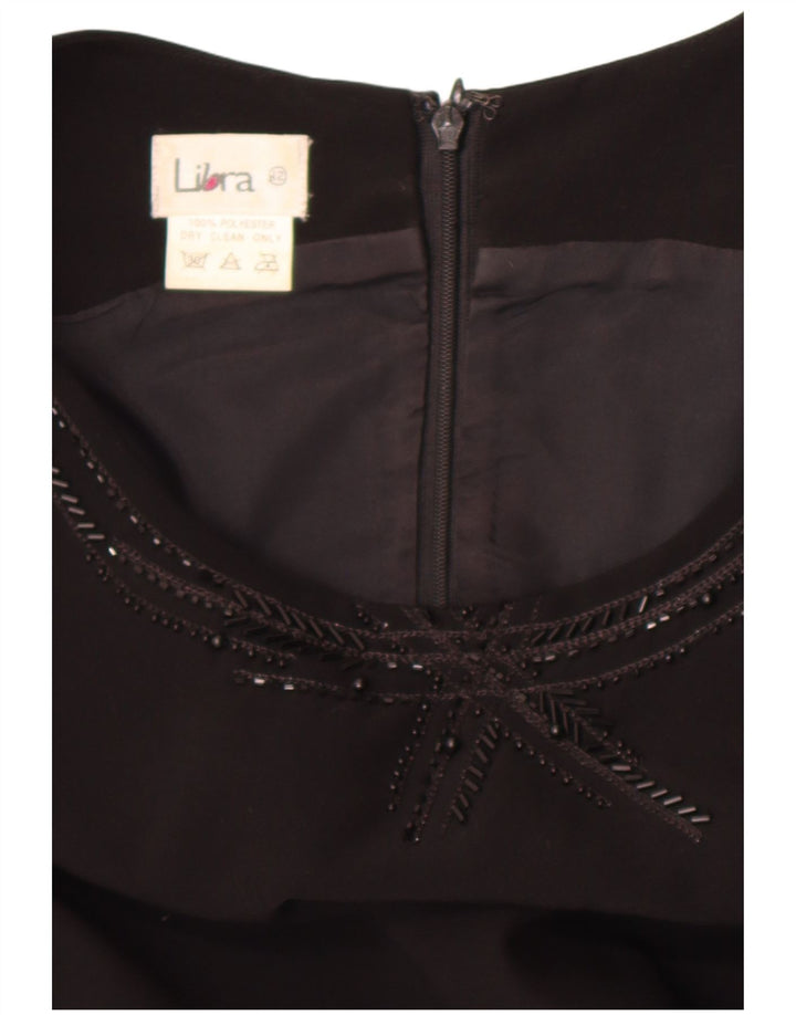 Libra Damen Ärmelloses Etuikleid UK 12 Mittelschwarzes Polyester