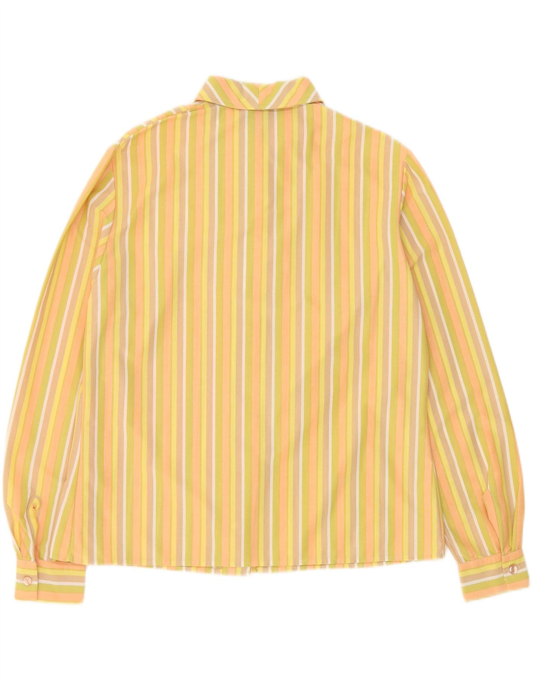 VINTAGE Womens Shirt UK 16 Large  Yellow Striped Vintage Vintage and Second-Hand Vintage from Messina Hembry 