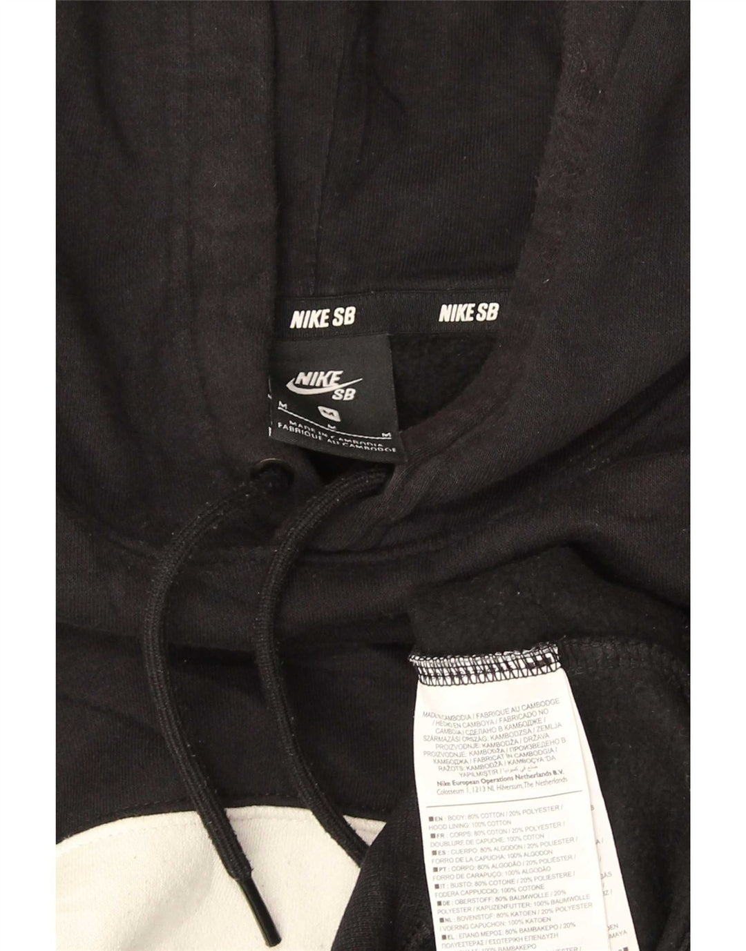 Nike Herren-Hoodie-Pullover aus mittelschwarzer Colourblock-Baumwolle