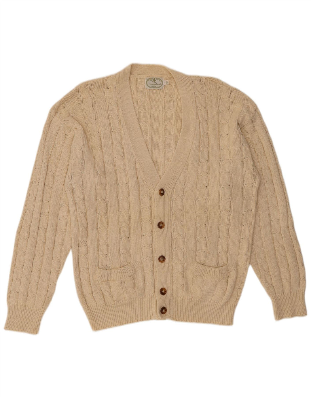BROOKSFIELD Mens Cardigan Sweater IT 50 Medium Beige