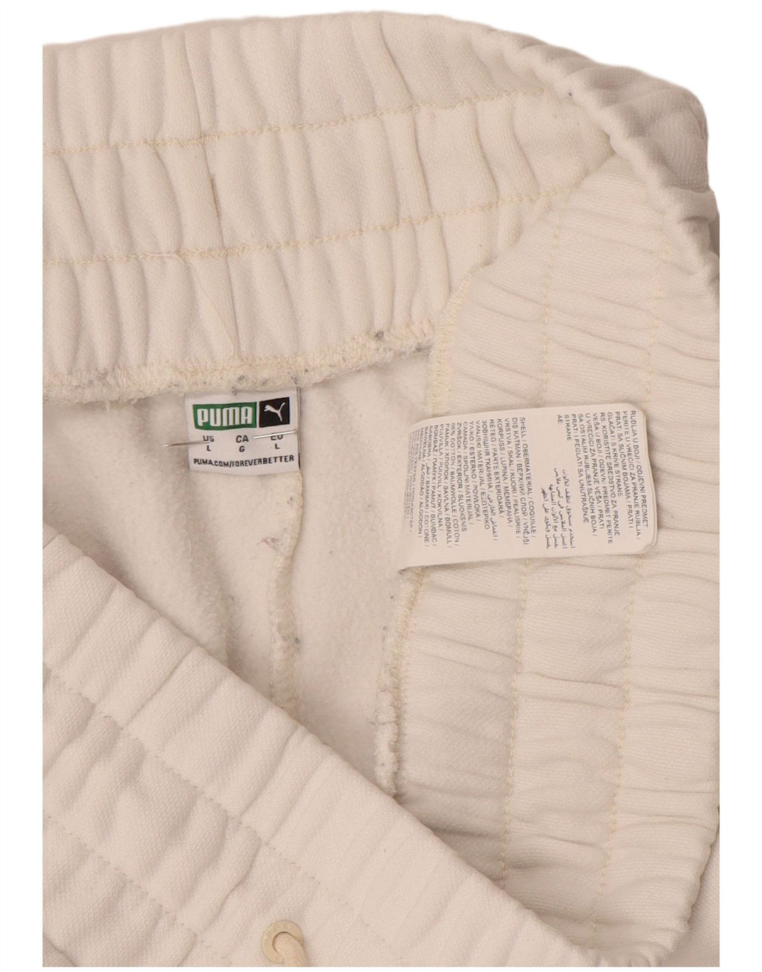 PUMA Herren-Trainingshose, Jogginghose, Größe L, weiße Baumwolle