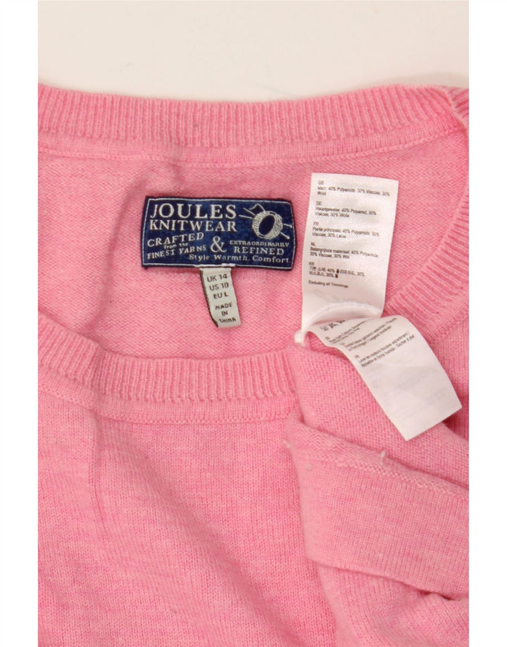 Joules Damen-Pullover, übergroß, Rundhalsausschnitt, Gr. 14, Größe L, Rosa, Polyamid