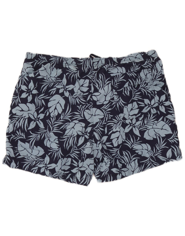 L.L.Bean Herren-Badeshorts, groß, marineblaues Nylon mit Blumenmuster