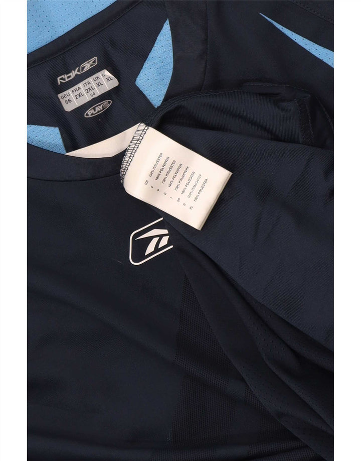 Reebok Herren Top Langarm XL Marineblau Colourblock Polyester