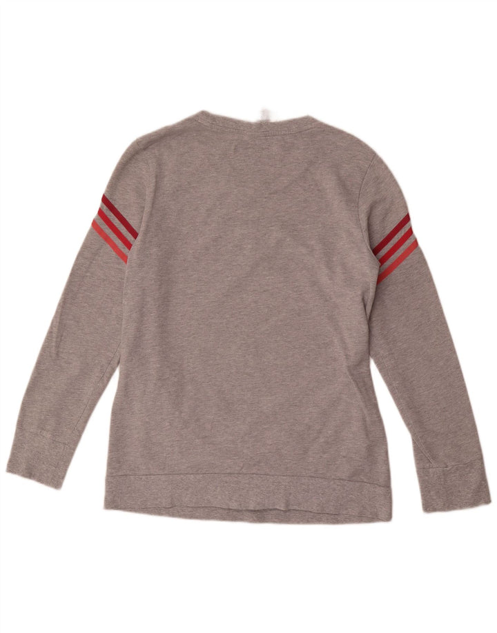 Adidas Damen Sweatshirt Pullover UK 12/14 Mittelgrau gefleckte Baumwolle