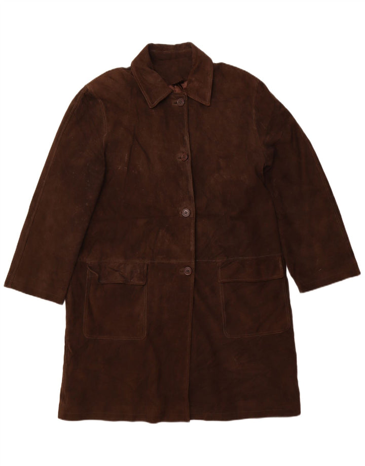 L.Lambertazzi Damen Wildledermantel IT 48 XL Braunes Leder