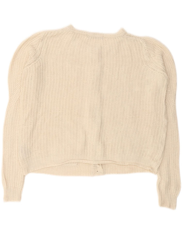 Marks & Spencer Damen Crop Cardigan Pullover UK 10 Small Off White