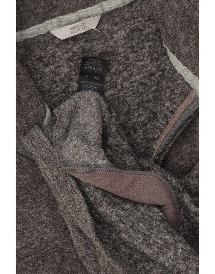 Marks & Spencer Damen Fleecejacke UK 16 Large Grau Polyester