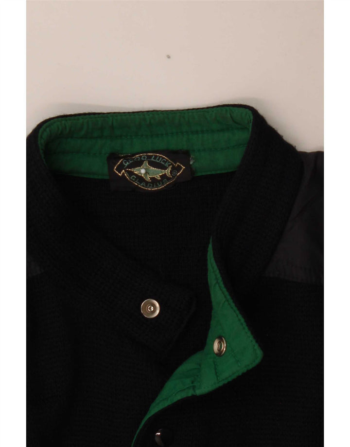 Good Luck Herren-Strickjacke, mittlerer Marineblau-Farbblock