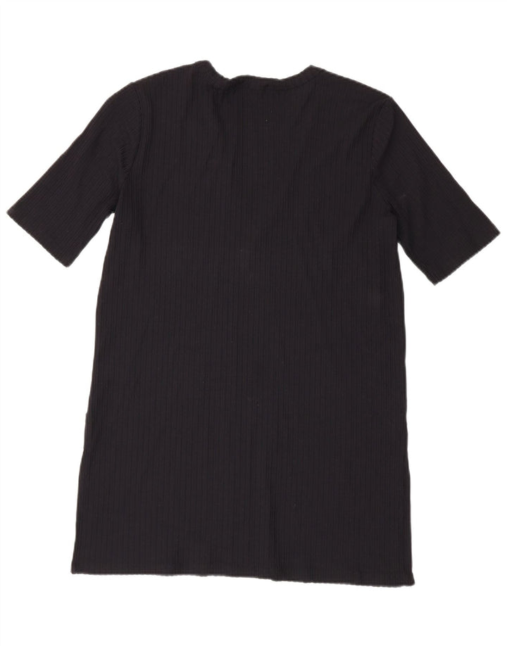 Zara Damen T-Shirt-Kleid UK 14 Medium Schwarz