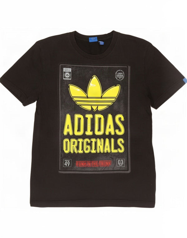 Adidas Herren Grafik T-Shirt Top Medium Schwarz Baumwolle