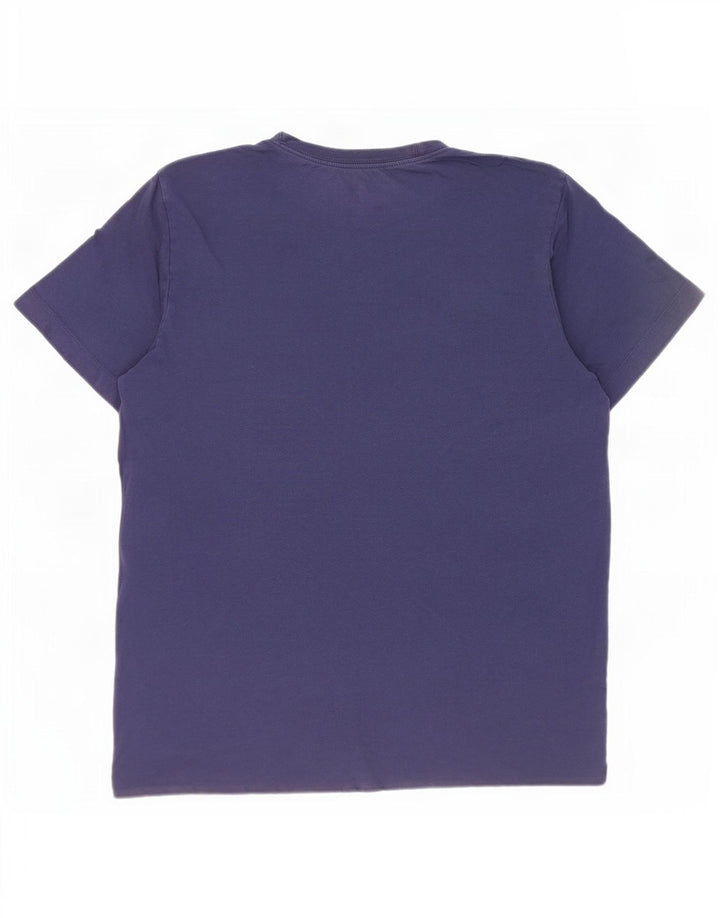 Nike Damen T-Shirt Top UK 14 Medium Marineblau Baumwolle
