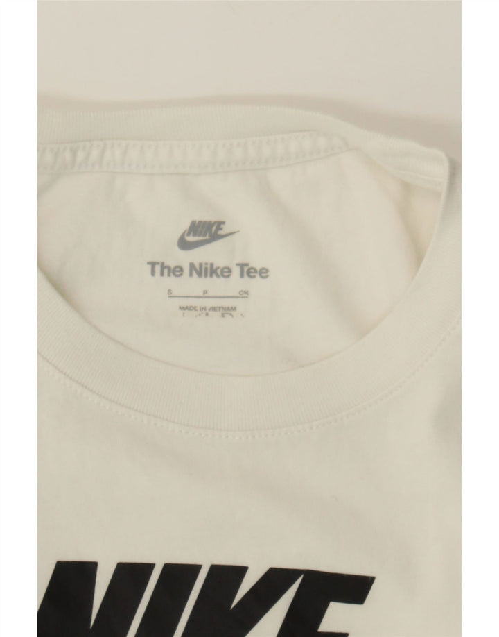 NIKE Womens Graphic T-Shirt Top UK 10 Small White Vintage Nike and Second-Hand Nike from Messina Hembry 