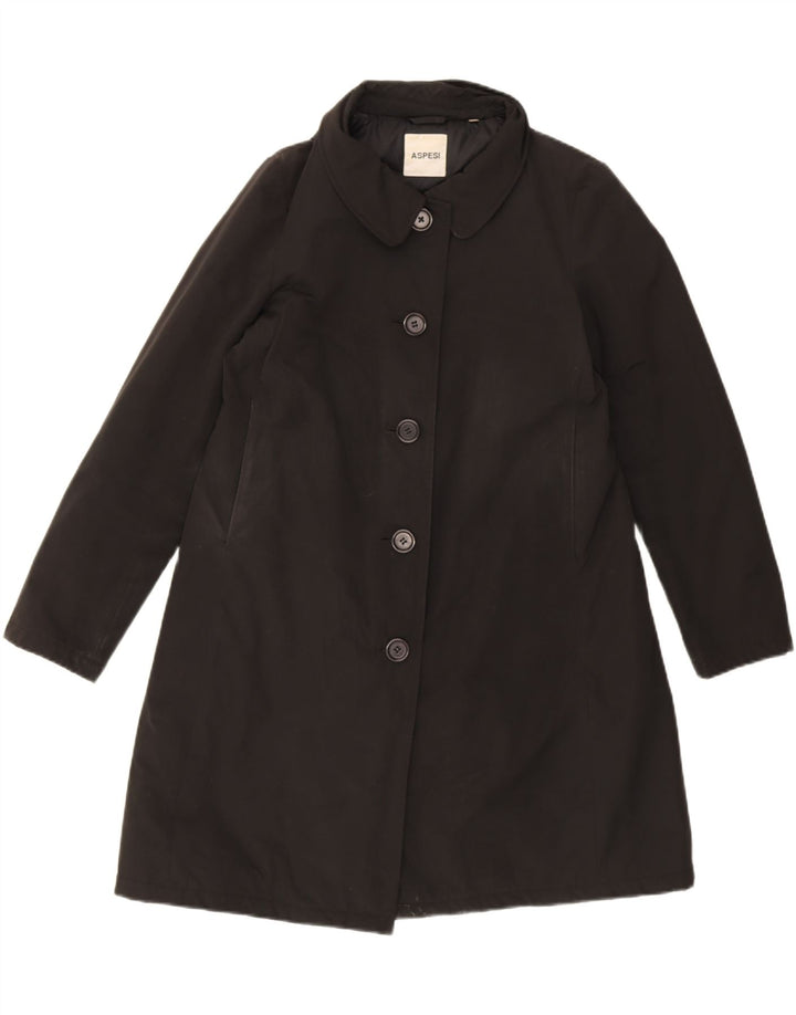 Aspesi Damenmantel UK 18 XL Schwarz Baumwolle