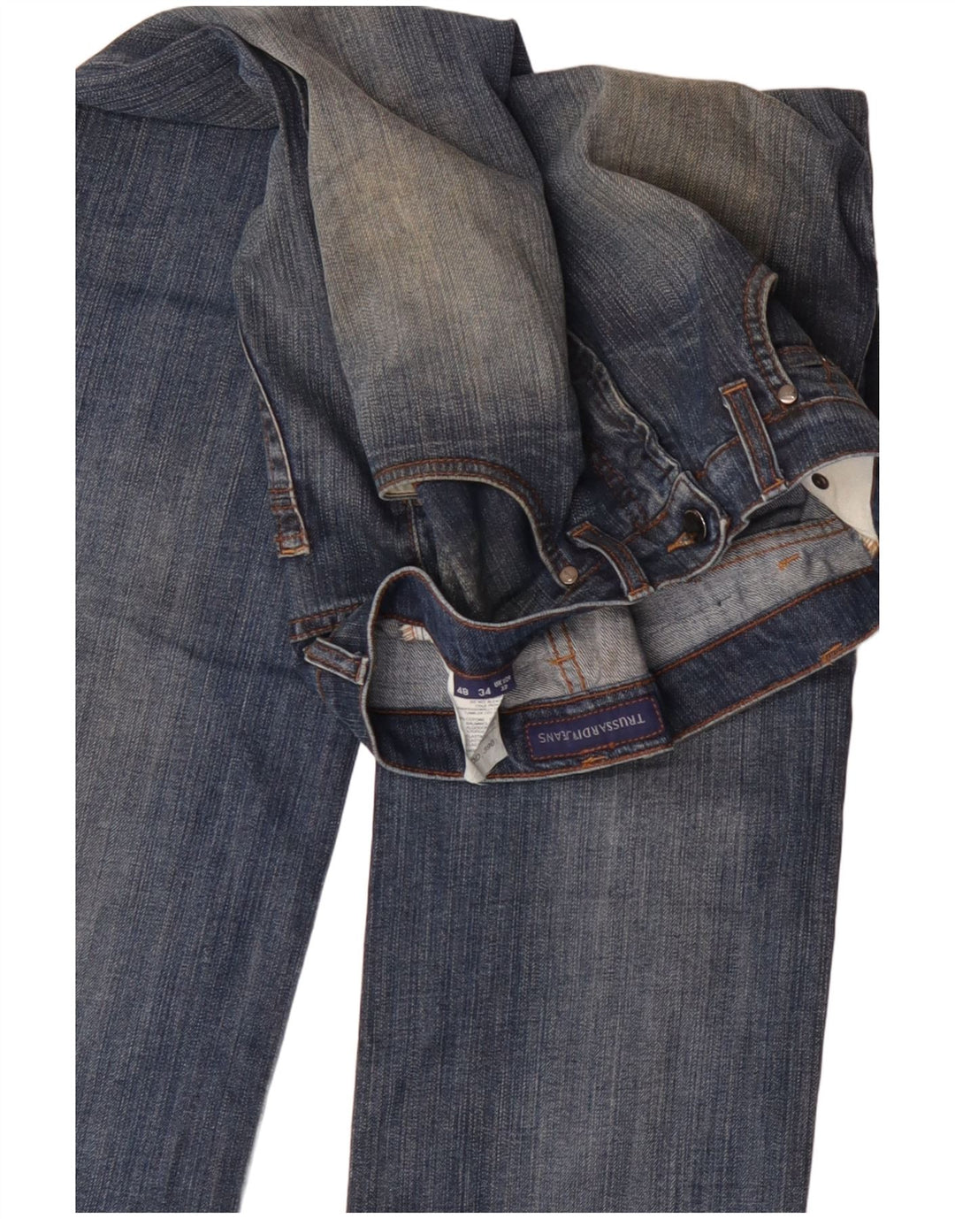 Trussardi Herren Straight Jeans W32 L34 Blaue Baumwolle