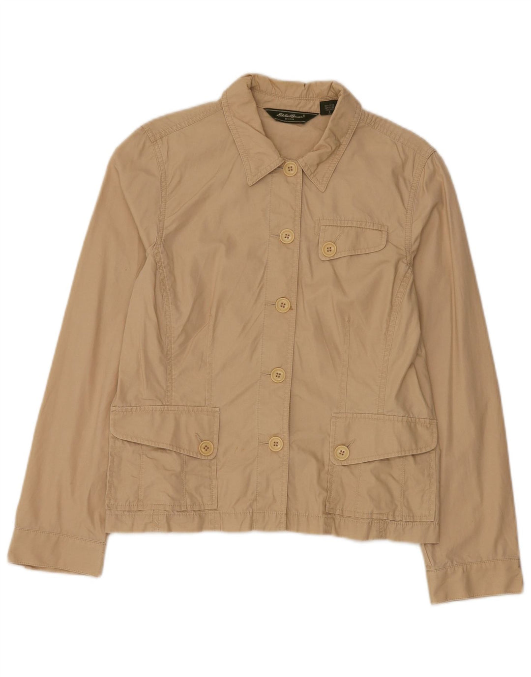 Eddie Bauer Damen Utility-Jacke US 12 Large Beige Baumwolle
