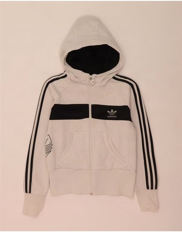 Adidas Damen Graphic Zip Hoodie Pullover IT 44 Mittelweiß Farbblock