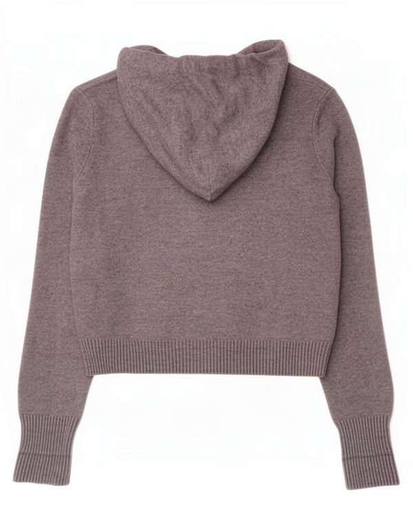 Zara Damen Crop Kapuzenpullover Pullover UK 10 Small Grau