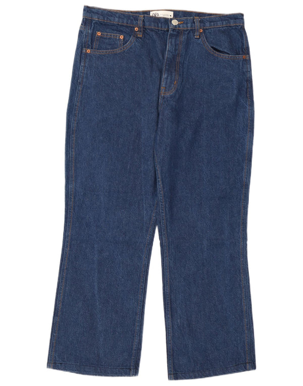 Zara Damen Bootcut Jeans EU 44 XL W34 L27 Blaue Baumwolle