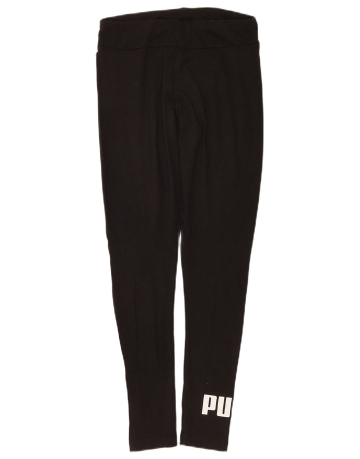 Puma Damen Graphic Leggings UK 8 Small Schwarz Baumwolle