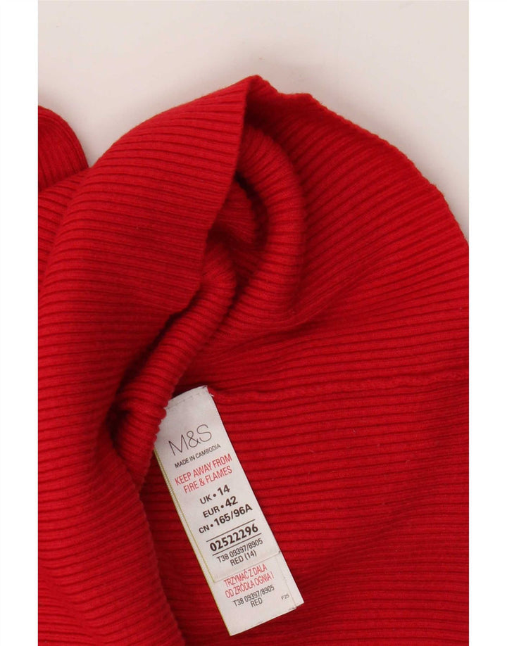 Marks & Spencer Rollkragenpullover für Damen, UK 14, mittelrote Viskose