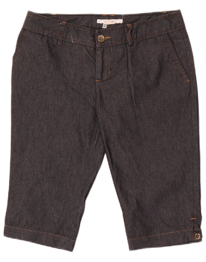 Zara Damen Bermuda Chino Shorts EU 40 Medium W30 Schwarze Baumwolle