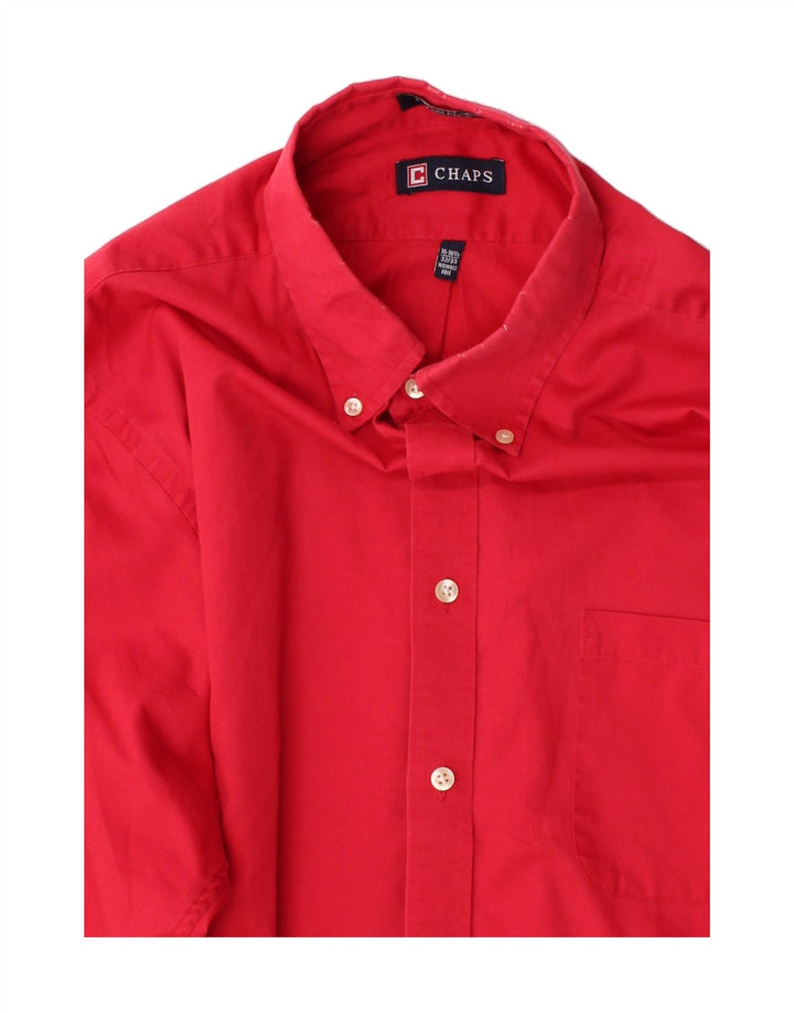 CHAPS Mens Classic Fit Shirt Size 16 1/2 Large Red Cotton Vintage Chaps and Second-Hand Chaps from Messina Hembry 