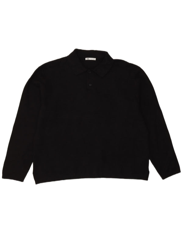 Zara Herren Rollkragenpullover Pullover XL Schwarz Viskose