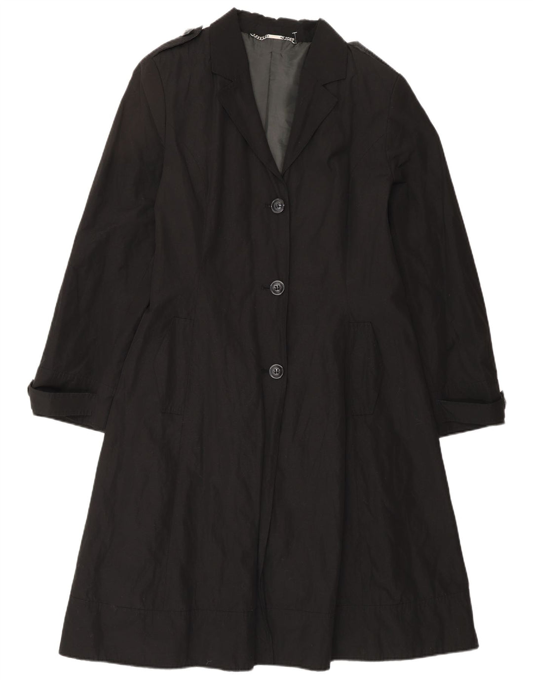 Laura Ashley Damen Trenchcoat UK 14 Medium Black Classic