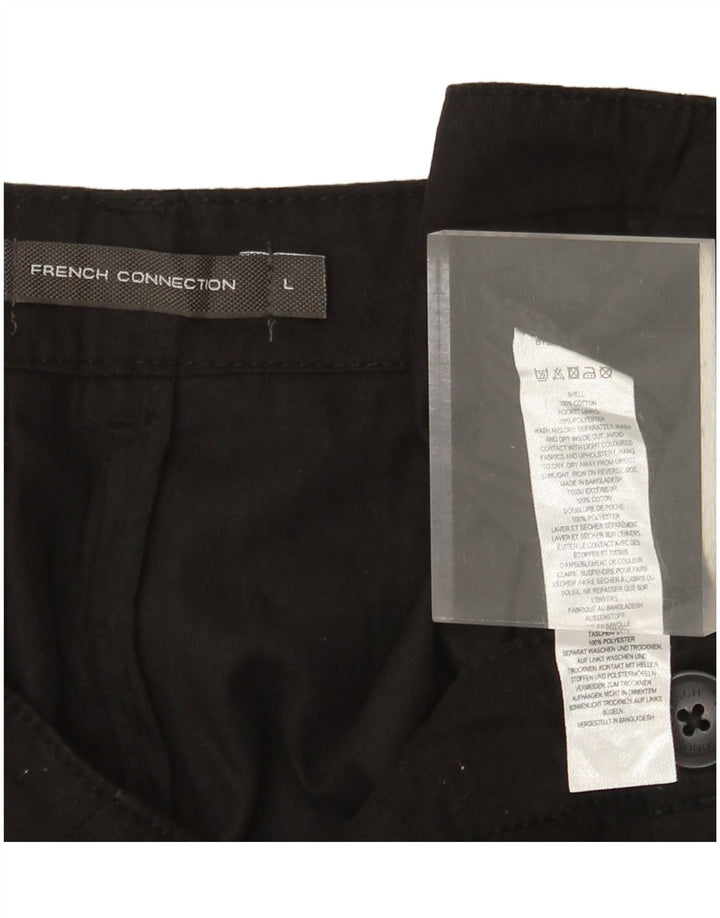 French Connection Herren-Cargoshorts, Größe L, W36, schwarze Baumwolle
