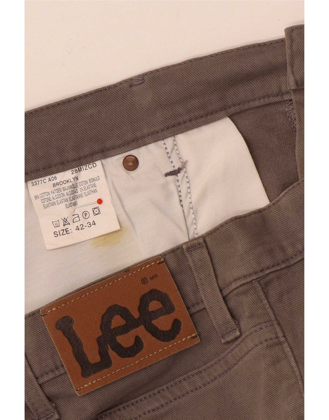 Lee Damen Brooklyn Straight Jeans W42 L30 Graue Baumwolle