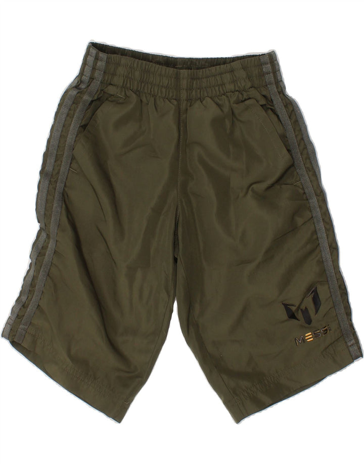 ADIDAS Boys MESSI Sport Shorts 5-6 Years Khaki Polyester Vintage Adidas and Second-Hand Adidas from Messina Hembry 