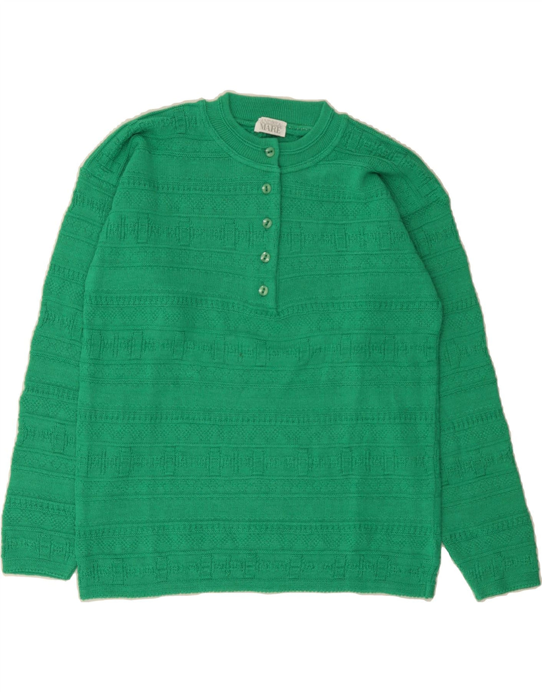 ANDREA MARE Womens Oversized Crew Neck Jumper Sweater UK 10 Small Green Vintage Andrea Mare and Second-Hand Andrea Mare from Messina Hembry 