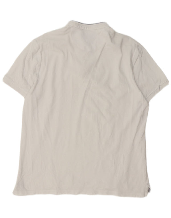 Massimo Dutti Herren Poloshirt 2XL Weiße Baumwolle