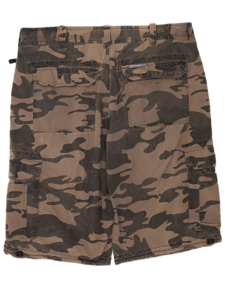 Schott Herren Cargoshorts W34 Large Braun Camouflage