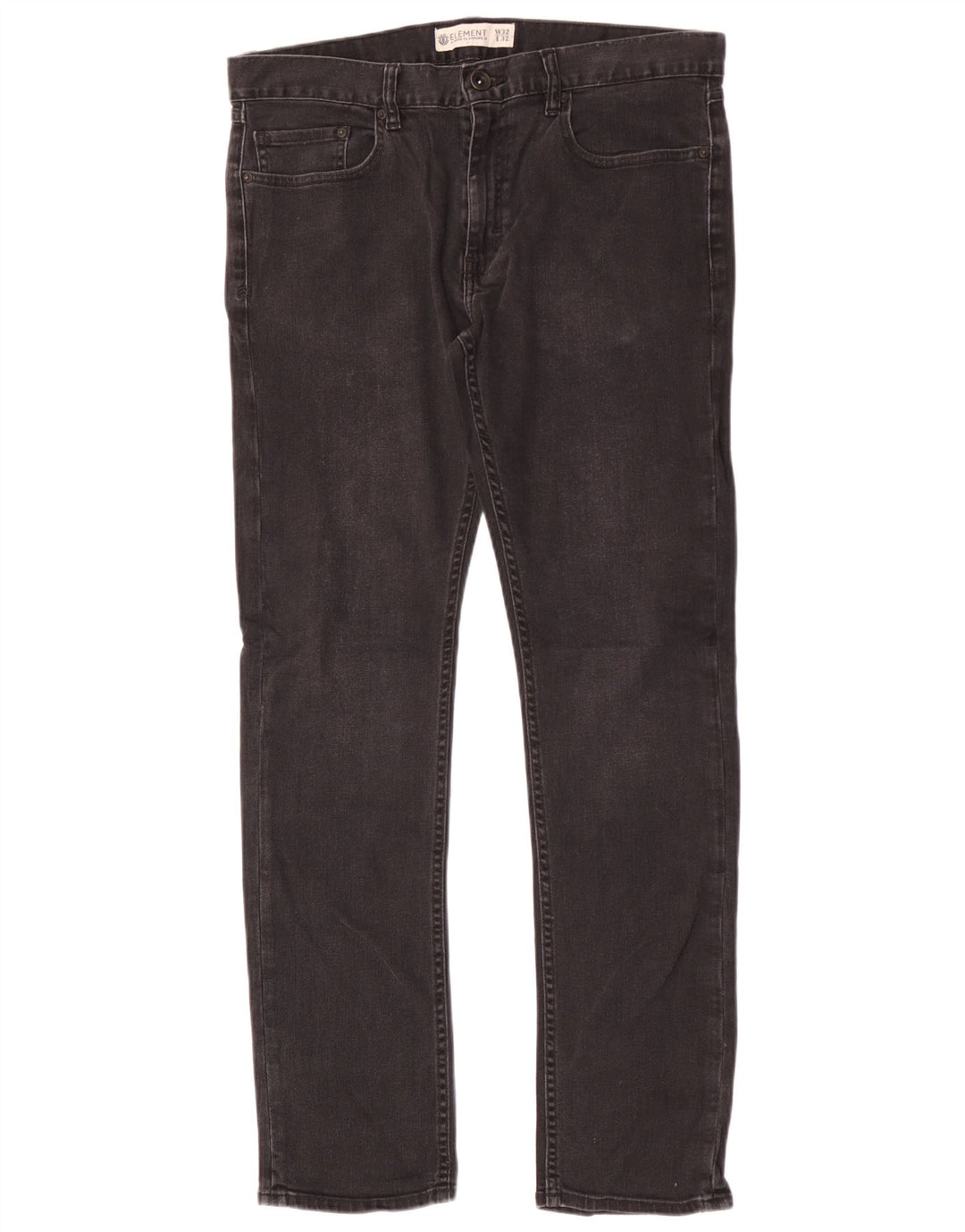 Element Herren Slim Jeans W32 L32 Schwarze Baumwolle