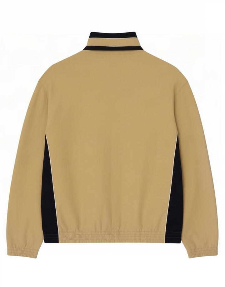 Champion Herren-Trainingsanzug-Oberteil, große beige Farbblock-Polyesterjacke