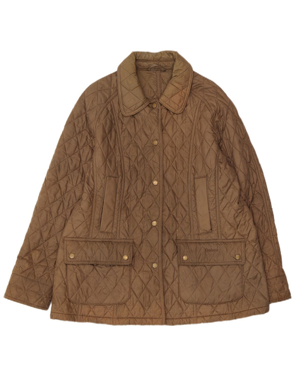 Barbour Damen Steppjacke UK 18 XL Braunes Polyamid