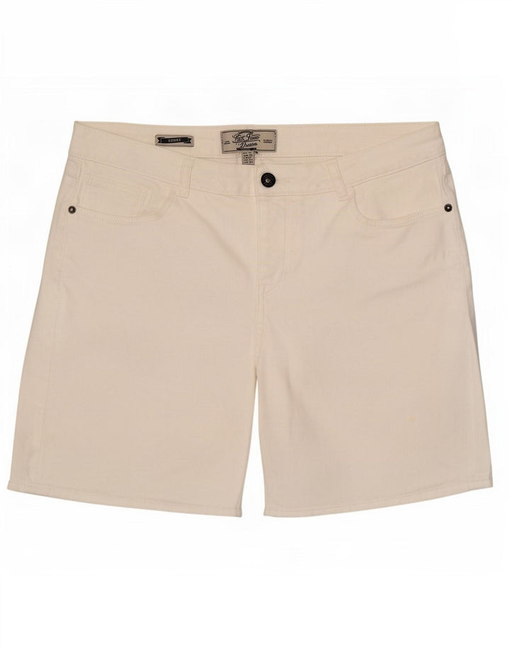 Fat Face Damen Jeansshorts UK 12 Medium W30 Weiße Baumwolle
