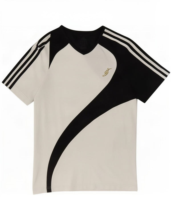 Adidas Herren T-Shirt Top Small Weiß Colourblock