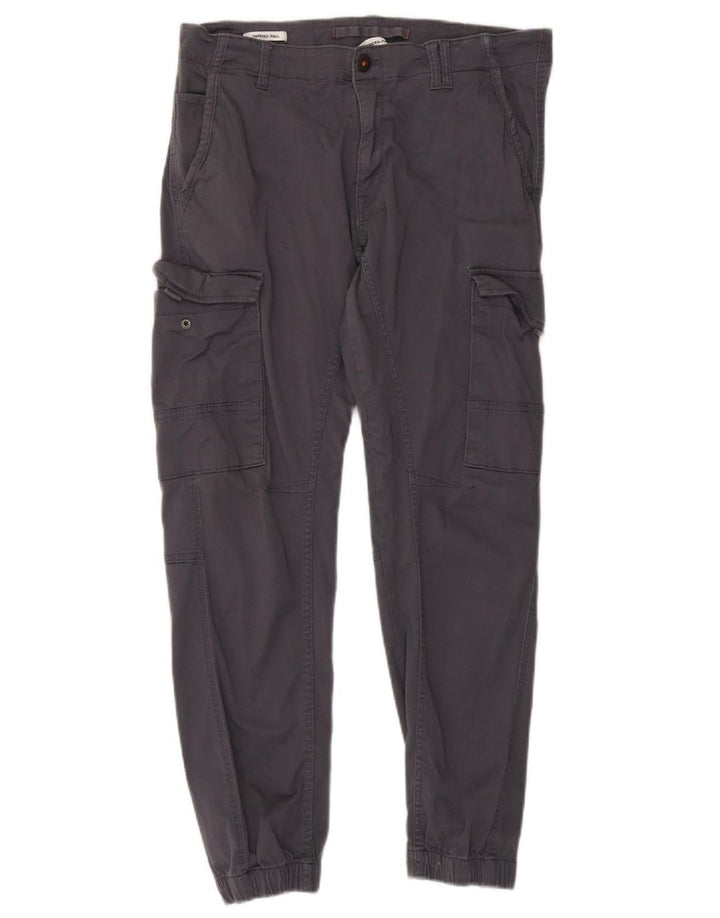 JACK & JONES Herren Paul Tapered Joggers Cargohose W36 L29 Graue Baumwolle