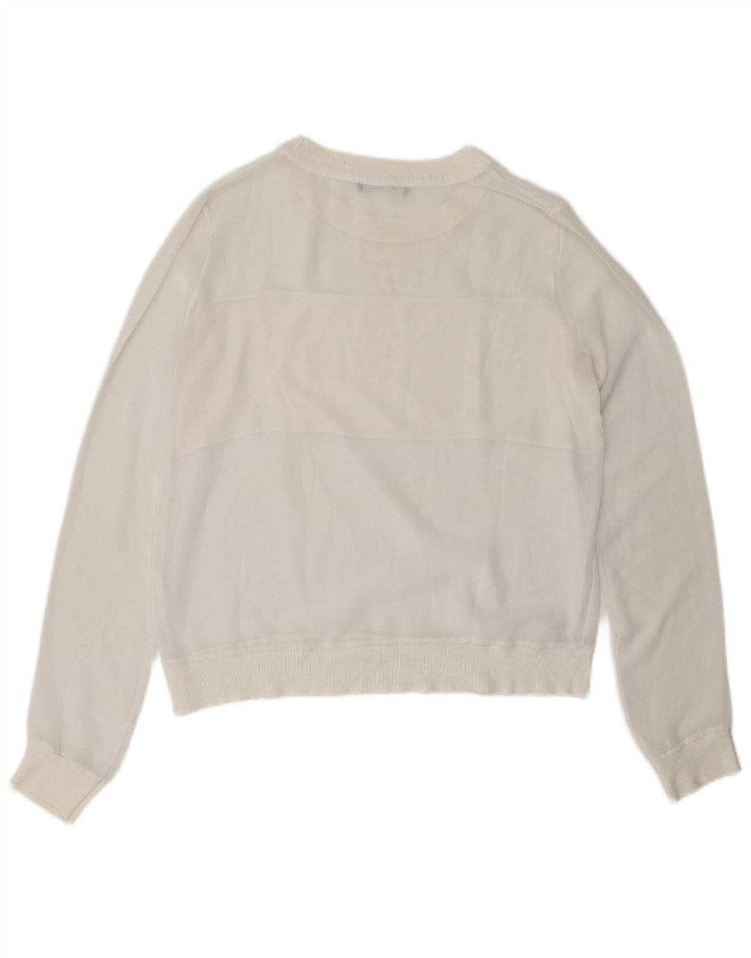 Zara Damen Sweatshirt Pullover UK 10 Small Weiß