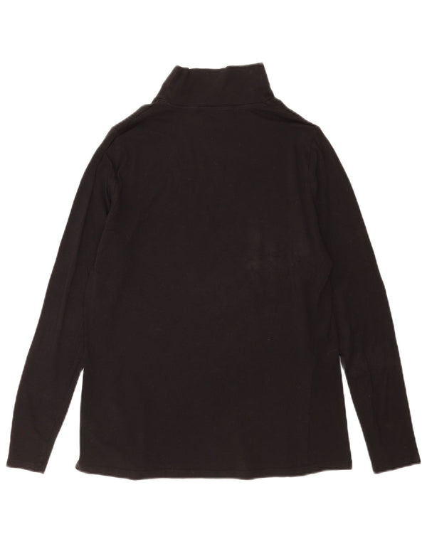 Marks & Spencer Damen Top Langarm UK 14 Medium Schwarz Baumwolle